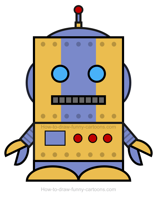 How to draw a. Robot clipart