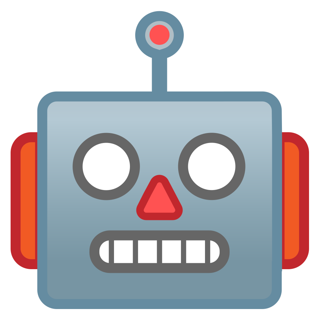 Robot clipart icon. Face noto emoji smileys