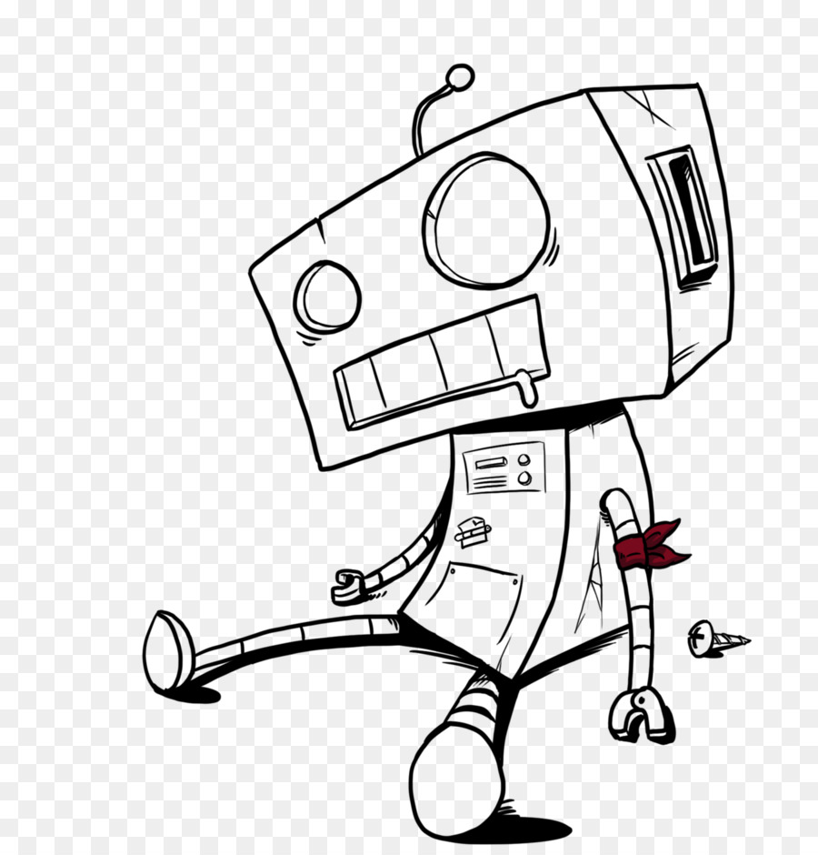robot clipart line drawing