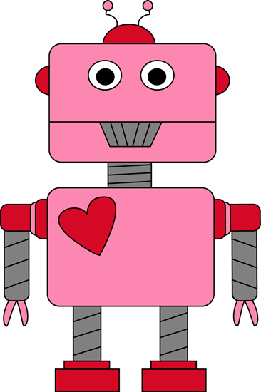 Valentine s day clip. Robot clipart valentines