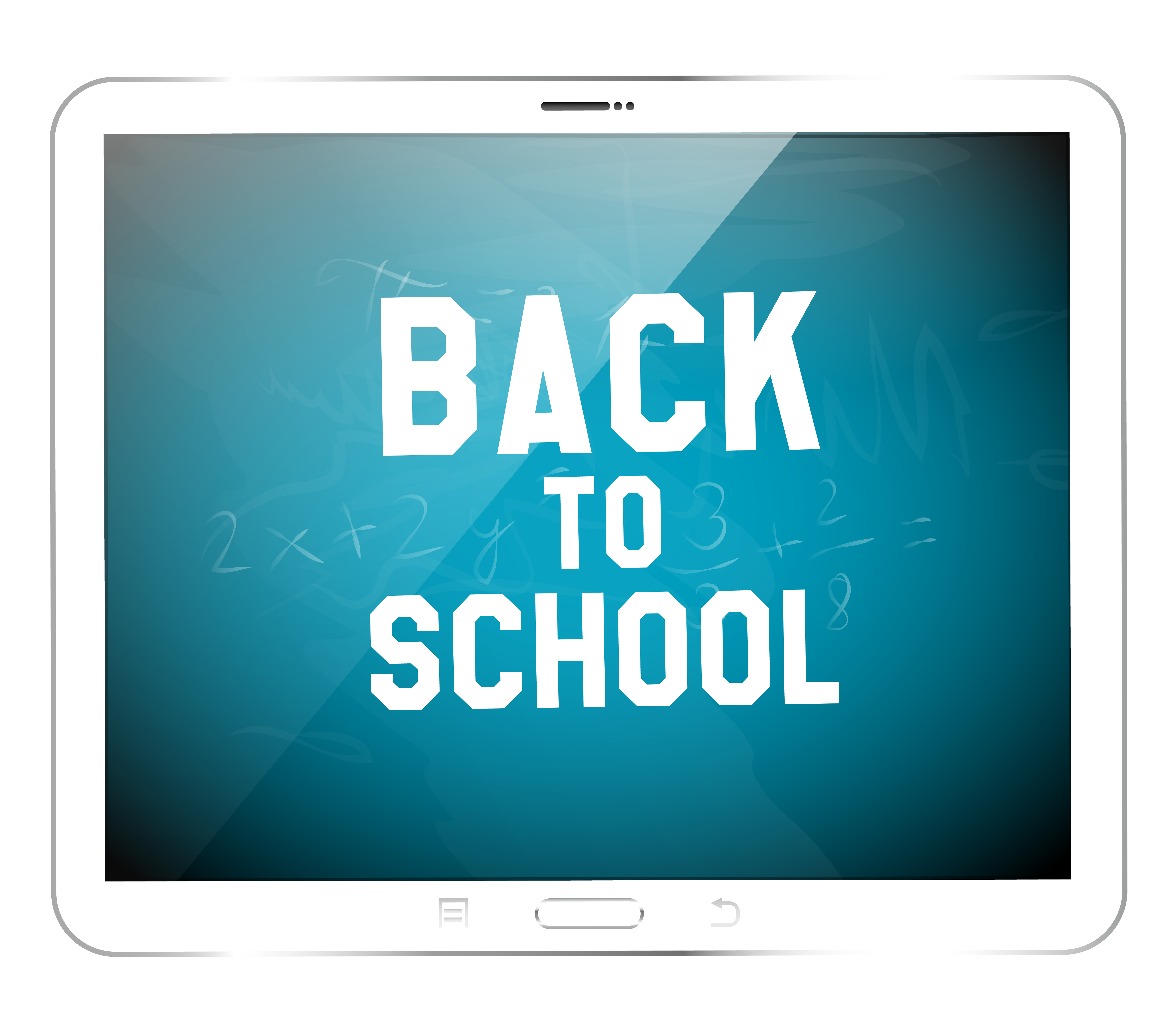Technology clipart tablet. White back to school