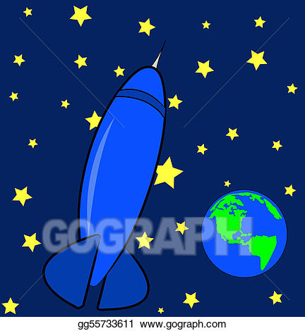 rocketship clipart blue rocket