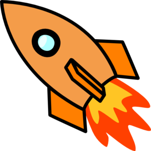 rocketship clipart orange rocket