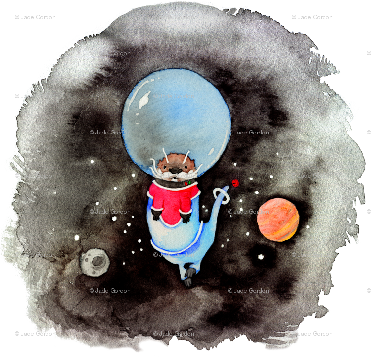 Rocketship clipart outter. Space otter wallpaper jadegordon