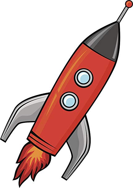 rocketship clipart red rocket