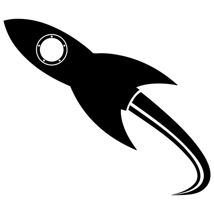 rocketship clipart silhouette