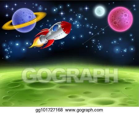 rocketship clipart space planet