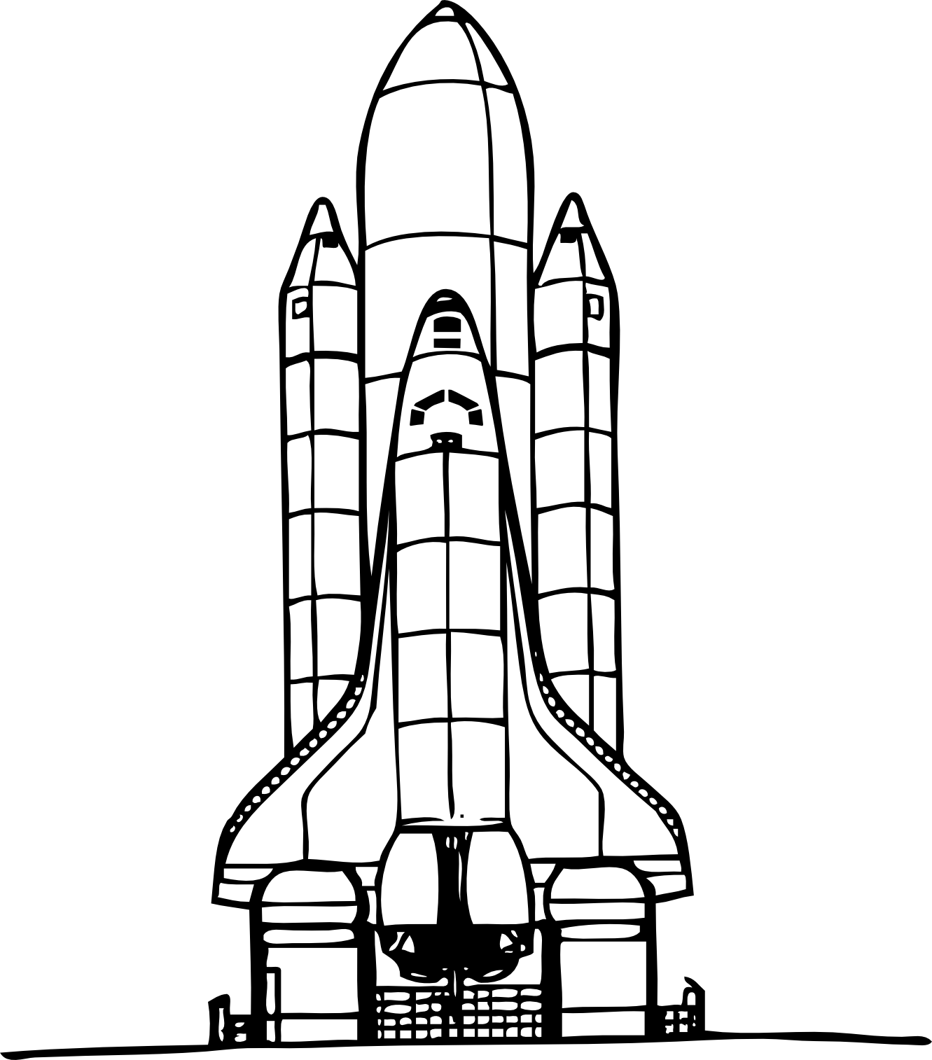 Spaceship clipart missile launch. Space shuttle coloring pages