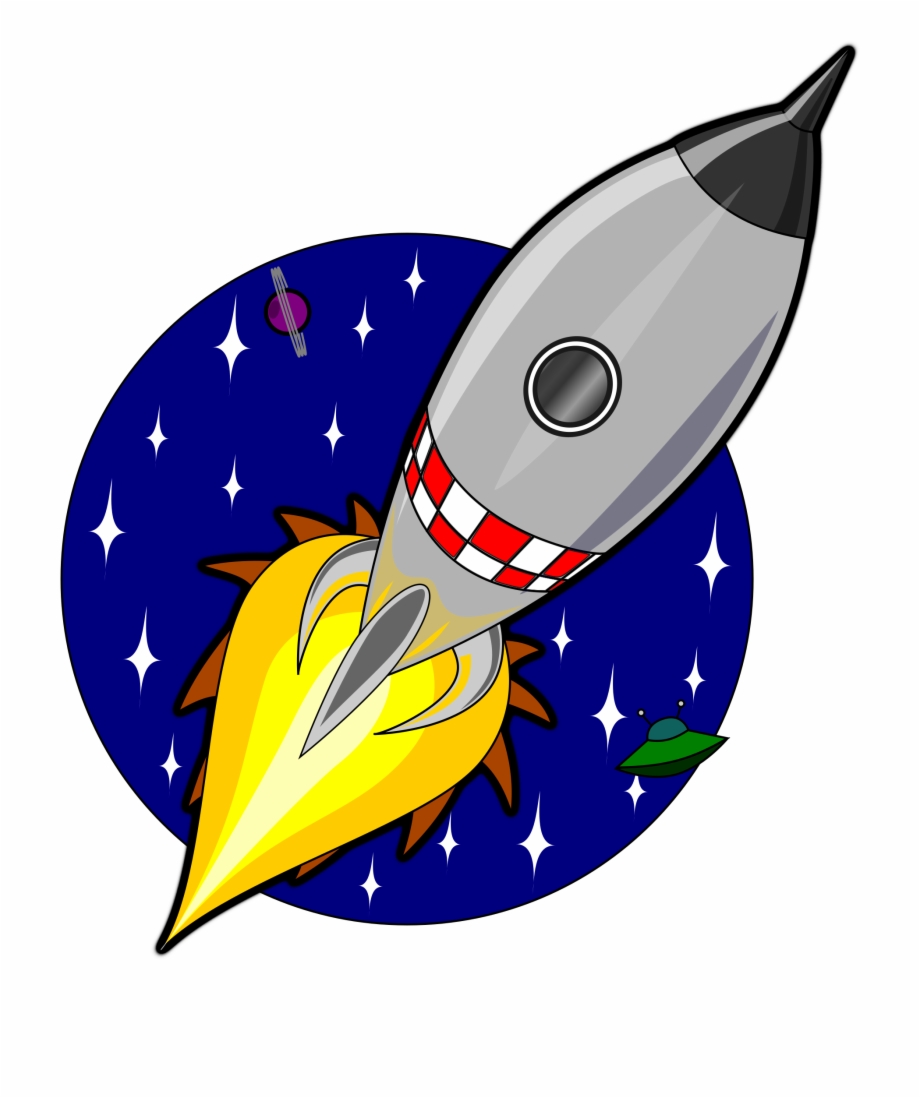 rocketship clipart space satellite