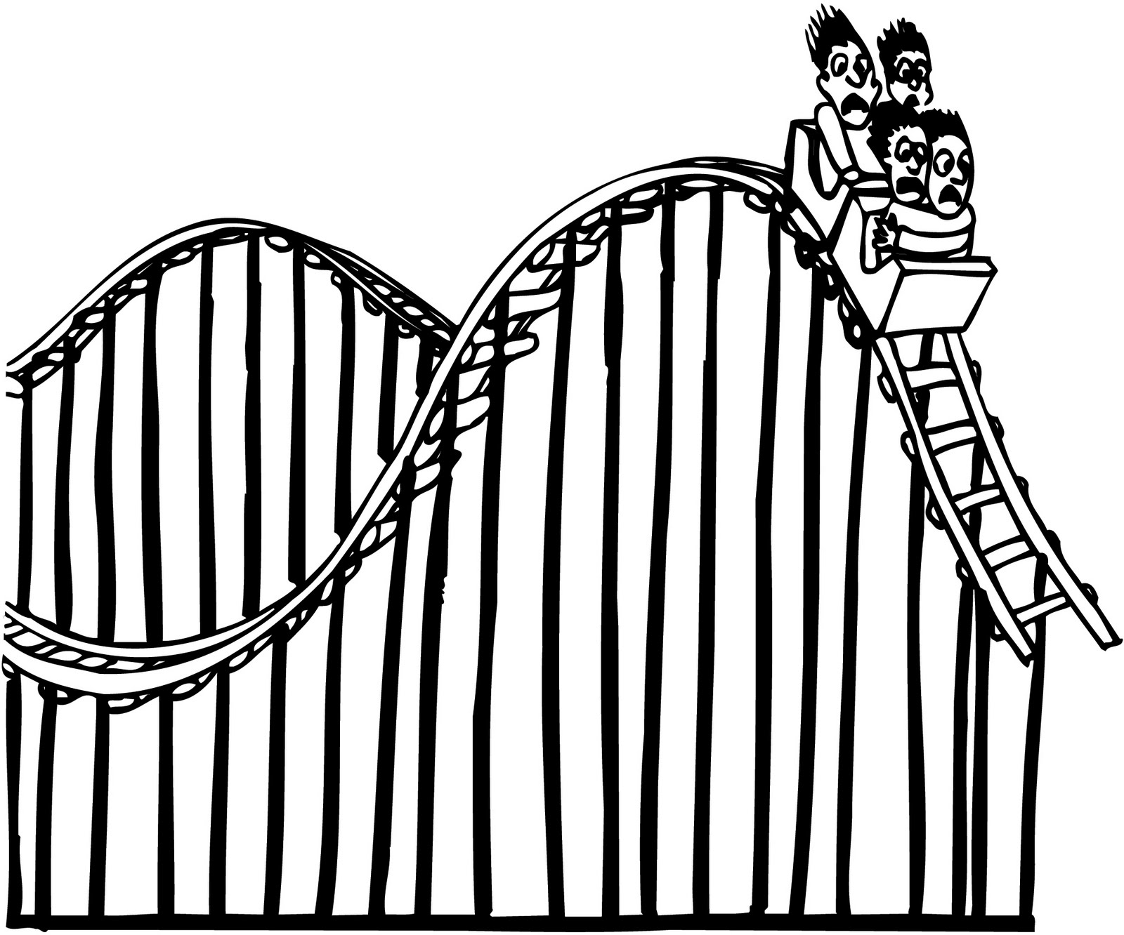 rollercoaster clipart black and white