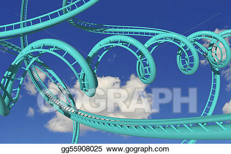 rollercoaster clipart blue