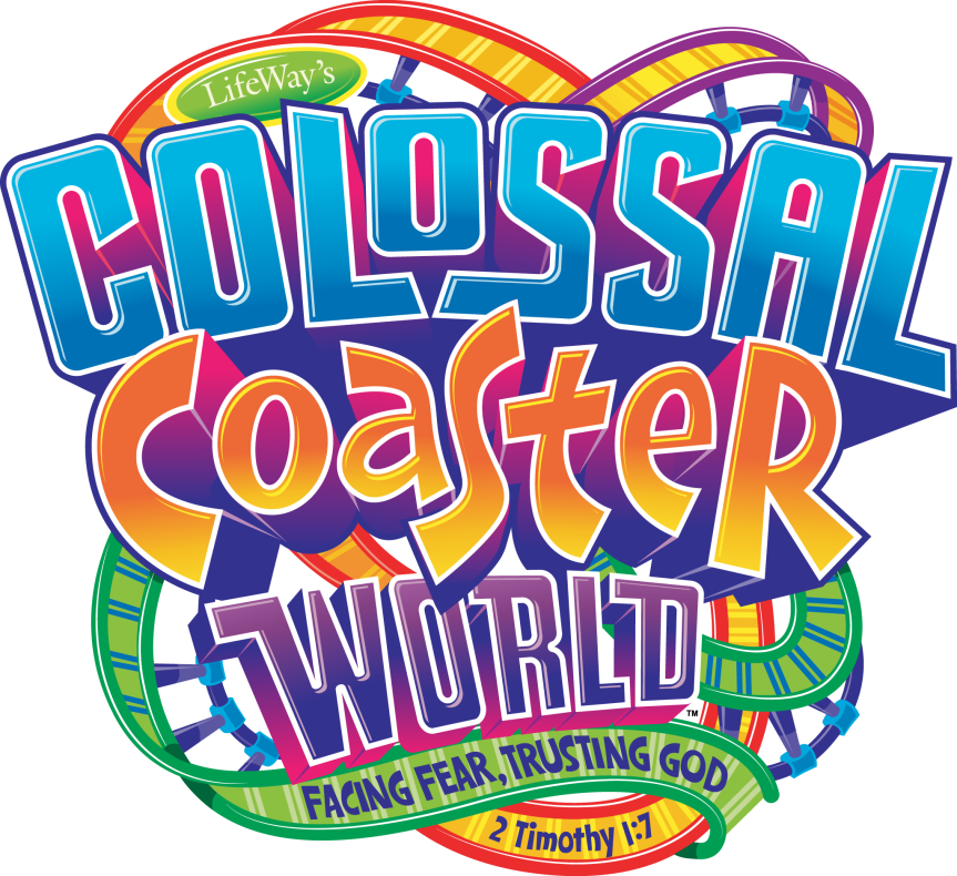 Rollercoaster clipart colossal. Vbs coaster world sunday