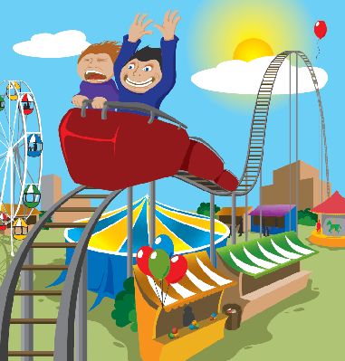 rollercoaster clipart kid