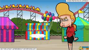 Rollercoaster clipart queasy. A woman forcing herself