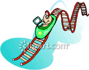 Rollercoaster clipart water. A woman on laptop