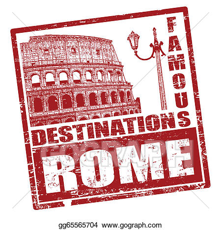 Eps illustration stamp vector. Rome clipart word