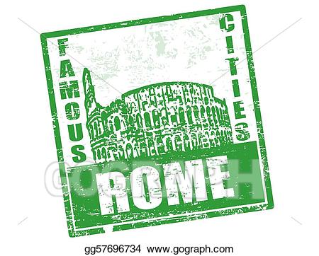 Rome clipart word. Eps illustration stamp vector