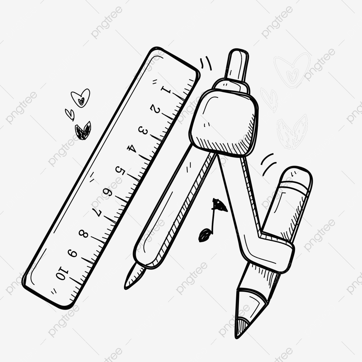 School supplies cartoon creative. Ruler clipart equipment