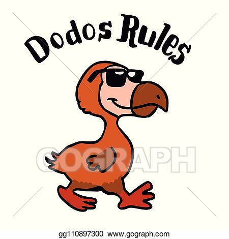 Vector illustration dodo crazy. Rules clipart cartoon
