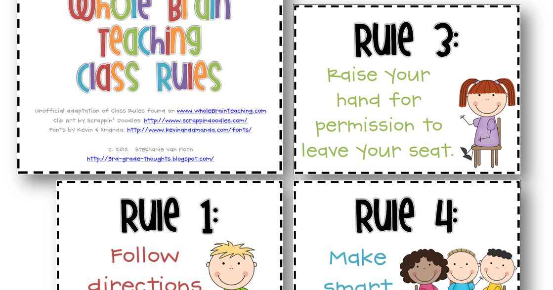 Rules clipart grade 3. Whole brain teaching signs