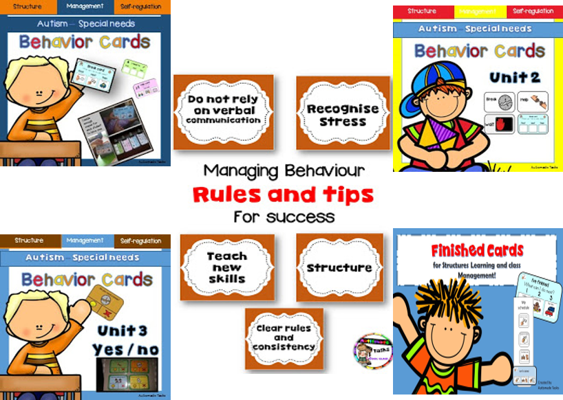 Autismade behaviour cards with. Rules clipart self regulation