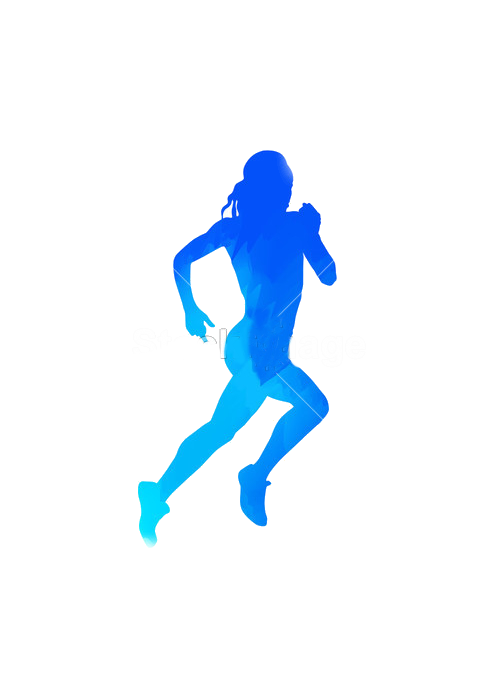 Silhouette female illustration running. Runner clipart abstract