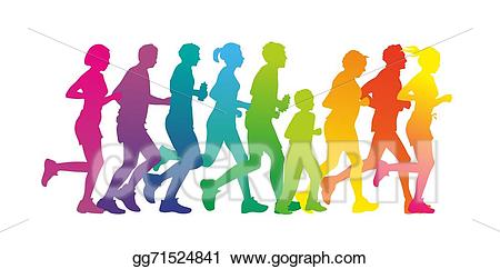 Runner clipart group runner. Stock illustration clip art
