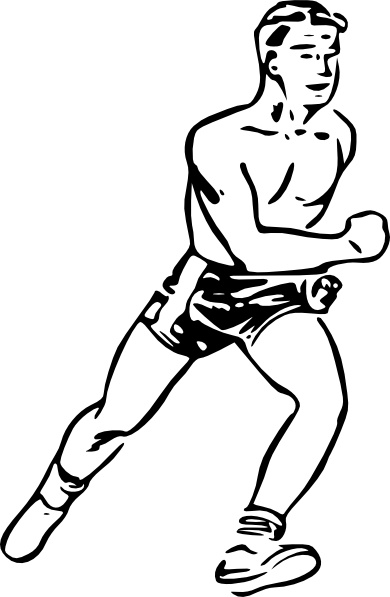 runner clipart line drawing