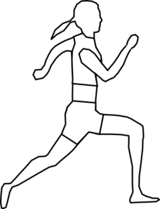 runner clipart line drawing