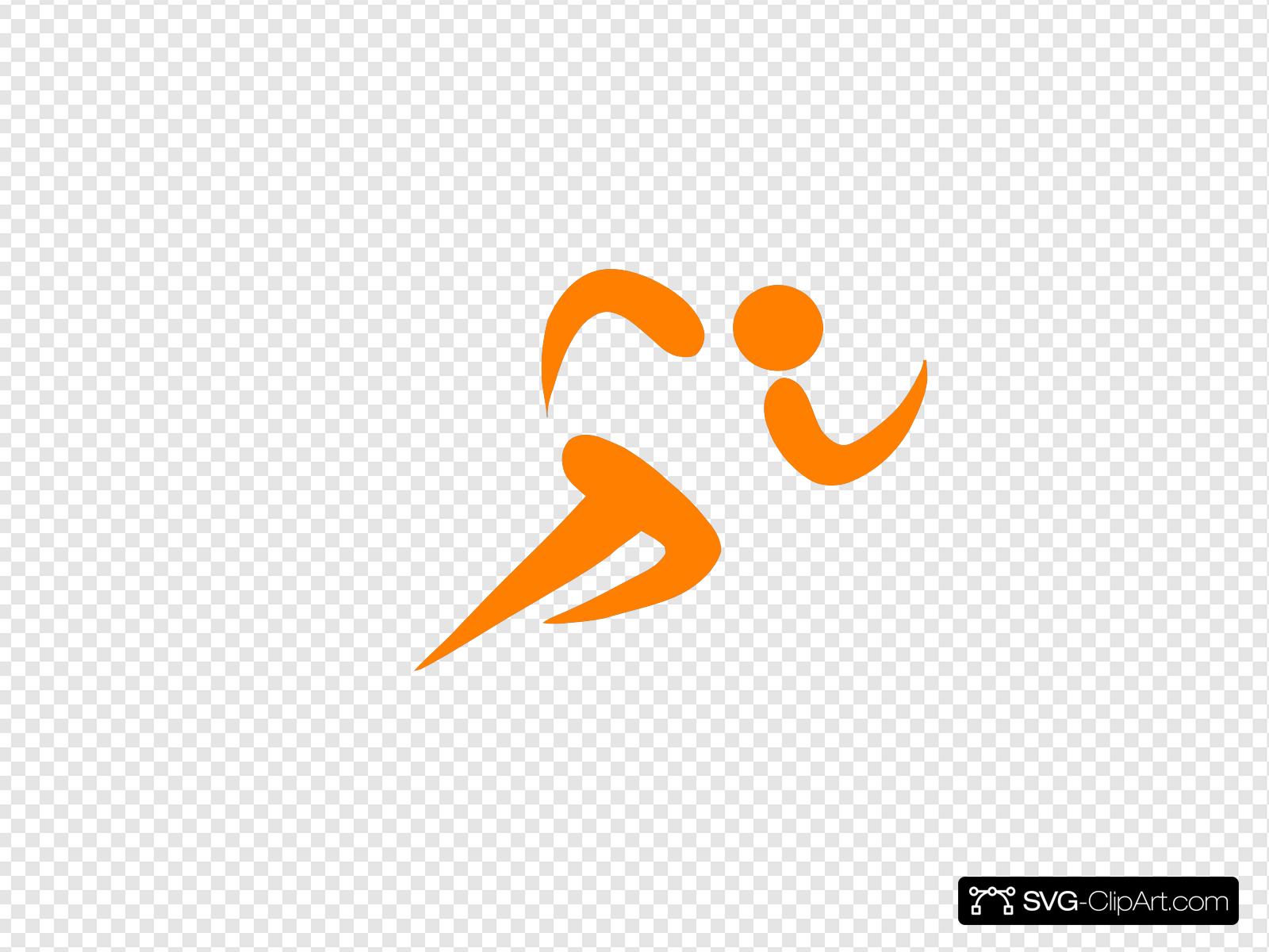 runner clipart orange