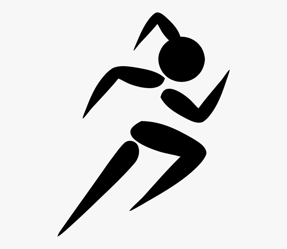 Runner clipart sport figure. Girl pigtail pictogram female