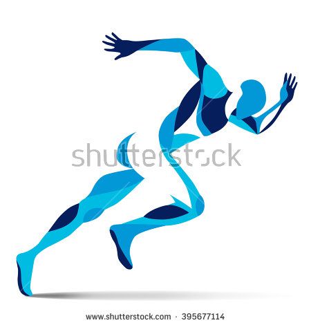 runner clipart stylized