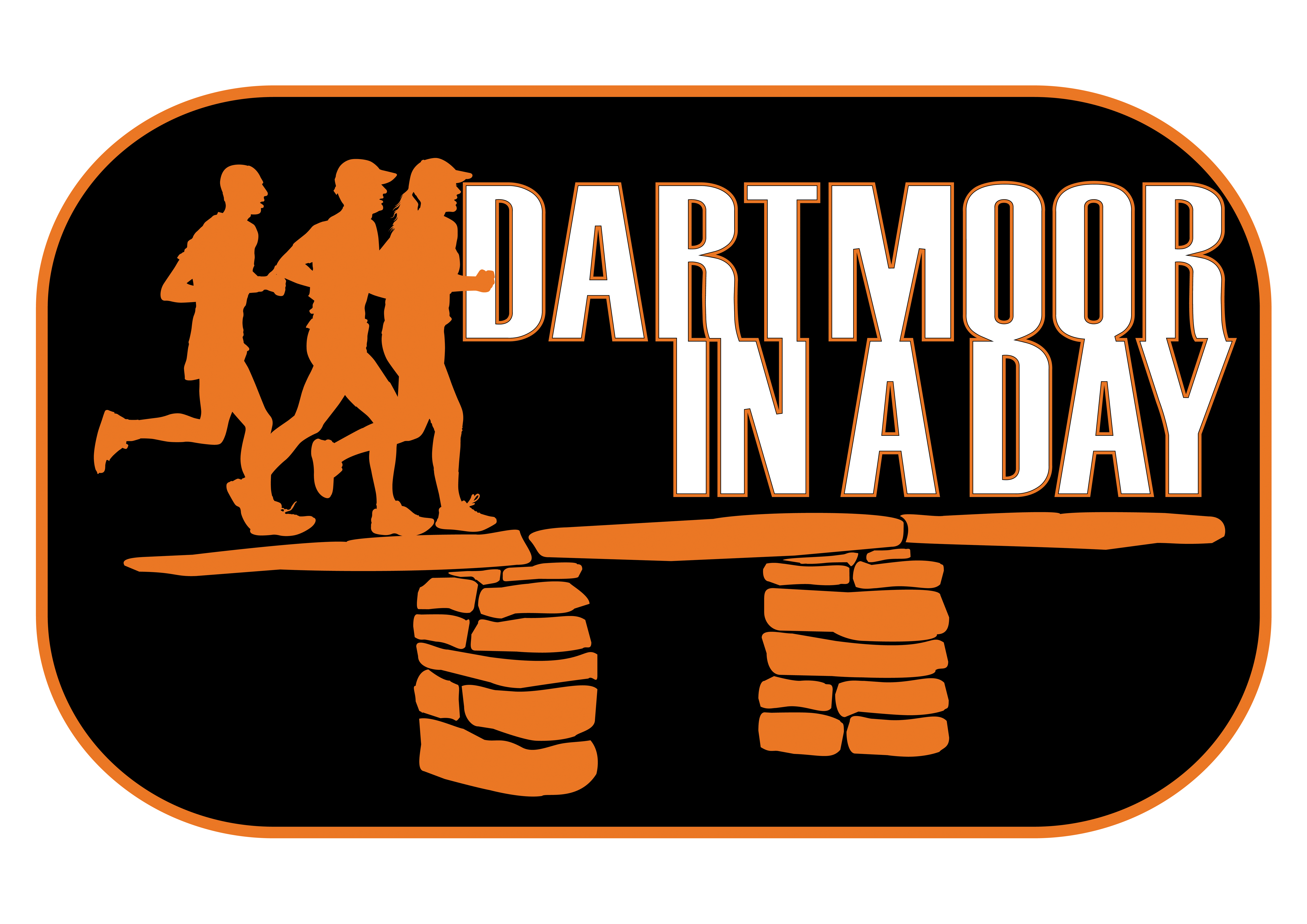 Dartmoor in a day. Runner clipart walking challenge