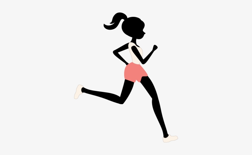 Clip art black and. Runner clipart woman runner