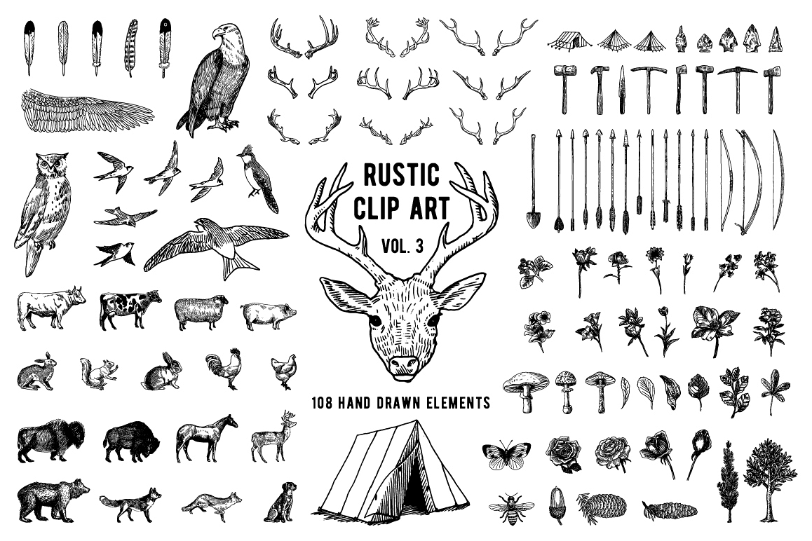 Rustic clipart. Volume ai png eps
