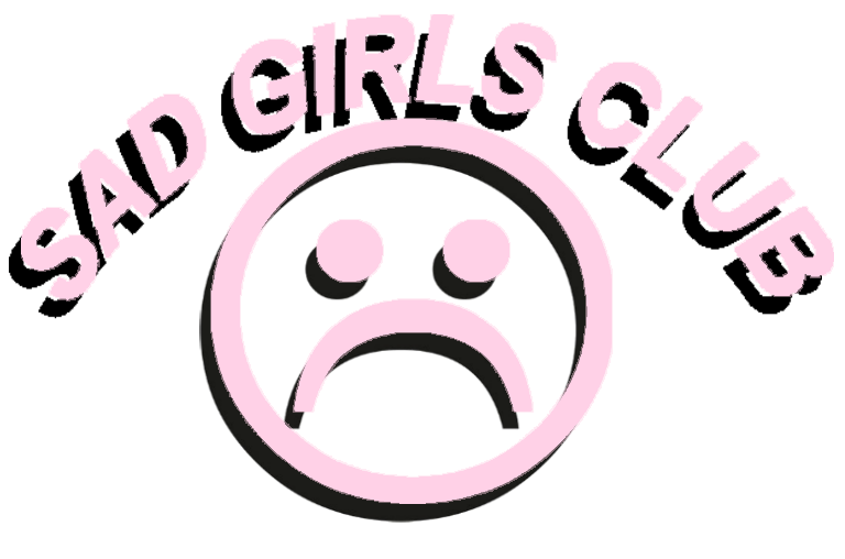 Sad clipart aesthetic. Pink words girls sadgirlsclub