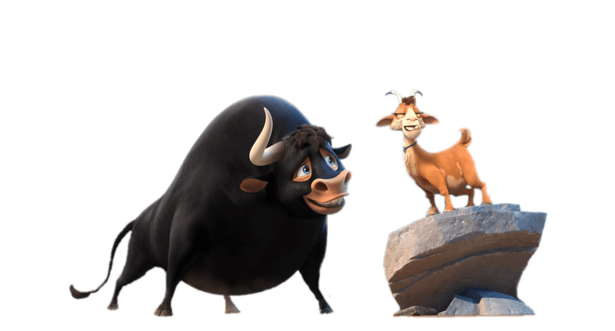 Ferdinand and goat transparent. Sad clipart bull