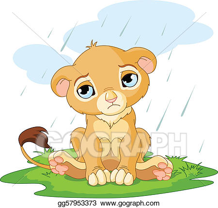 sad clipart lion