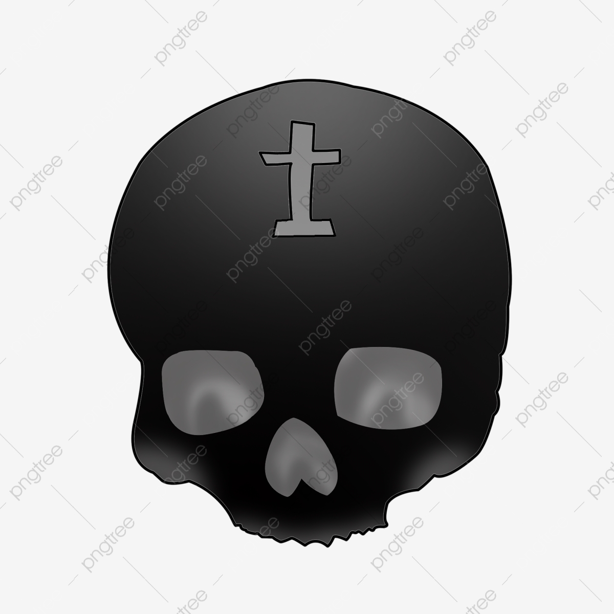 sad clipart skull