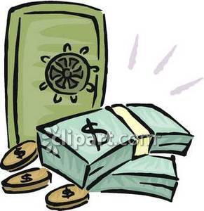 Money outside a royalty. Safe clipart cash vault