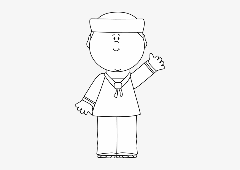 sailor clipart black and white