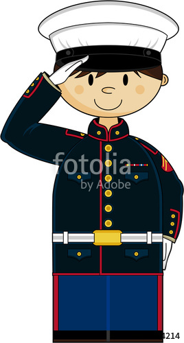 Cute cartoon saluting us. Sailor clipart marine soldier