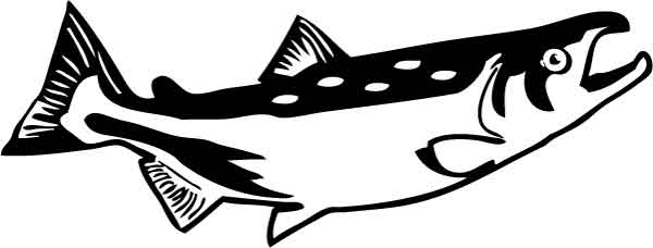 salmon clipart black and white