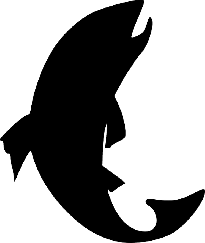 Seafood clipart silhouette. Salmon clip art crazywidow