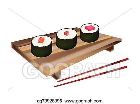Vector art roll maguro. Salmon clipart tuna sushi