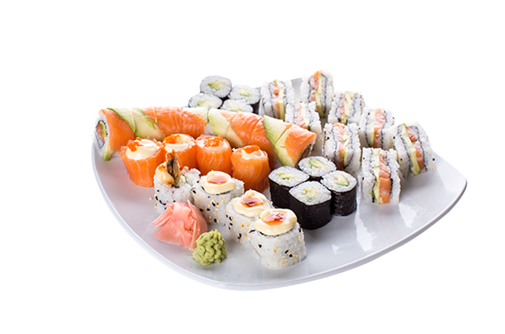Chop hazeldean boxes platters. Salmon clipart tuna sushi
