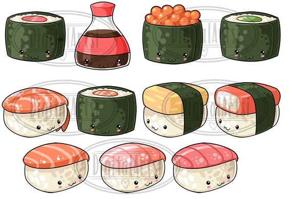 Salmon clipart tuna sushi. Kawaii nigiri download design