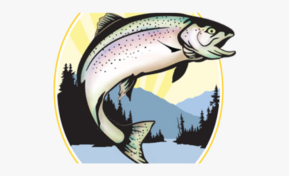 salmon clipart woodcut