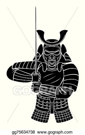 samurai clipart black and white