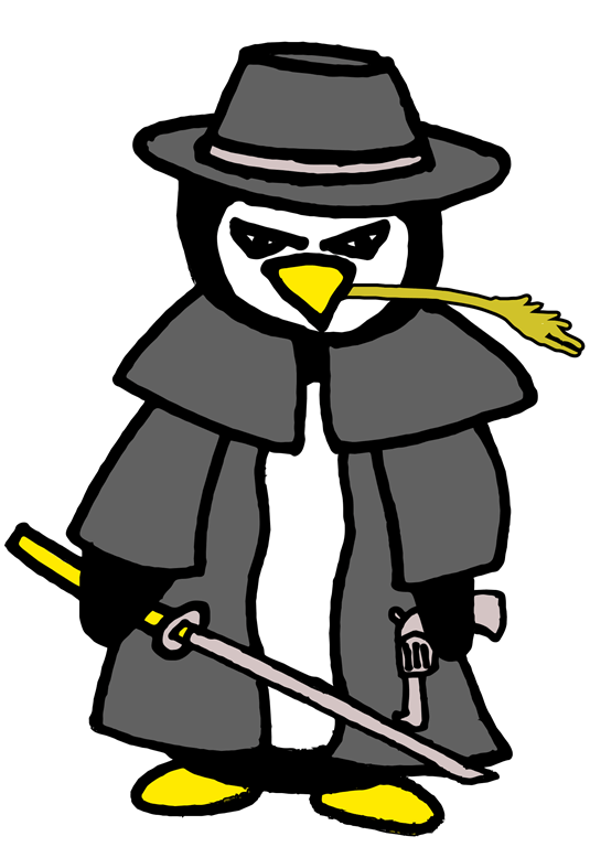 Samurai clipart hat. Dailydoodle penguin cowboy m